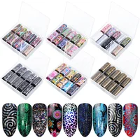 

Misscheering 200 Designs Flower Glitter Nail Foil Transfer Paper Set Iridescence Holographic Nail Sticker