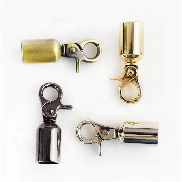 

Meetee F1-24 Alloy DIY Buckle Bell Pull Braided Rope Bag Buckle Stopper Cord End for Bag Clasp Dog Buckles