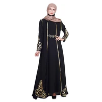 

Zakiyyah zk004 Wholesale In Dubai Two-piece Abaya Bronzing Design Hot sale robe For Eid Ramadan Ready To Ship