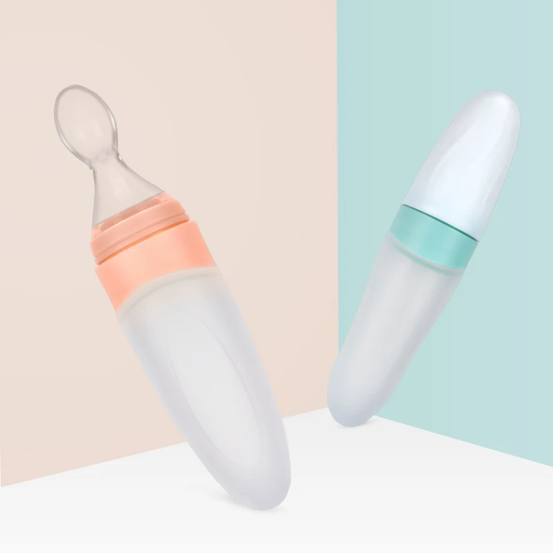 

silicone baby food dispensing spoon silicone baby feeding bottle with spoon feeder