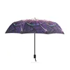 Custom printed flower fully-automatic foldable umbrella for lady women sun rain umbrella