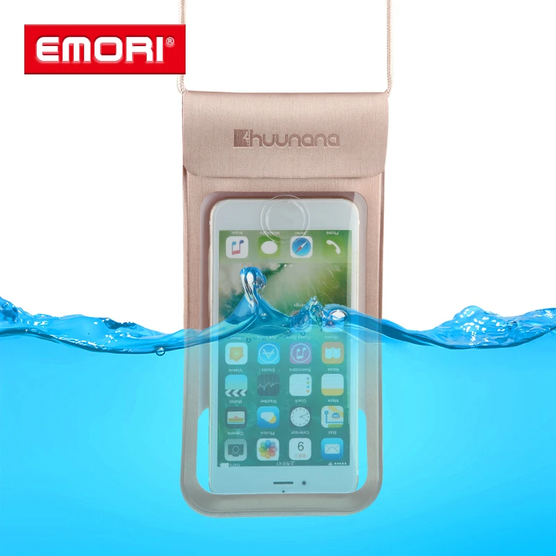 

READY TO SHIP PU IPX8 Waterproof Phone Case Full Touch Screen Fingerprint Mobile Phone Waterproof Bag, Black;light blue;sliver;rose gold