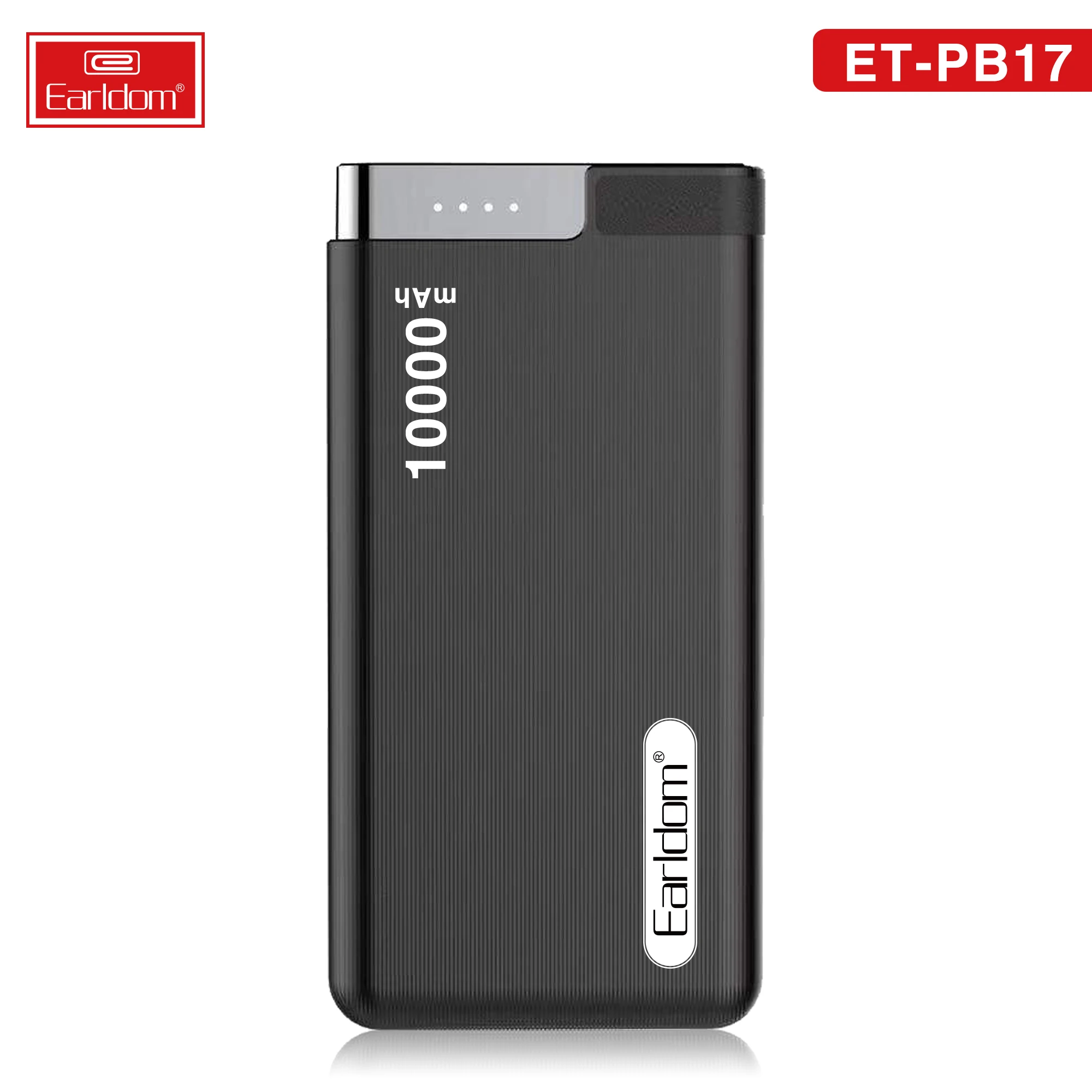 

Earldom 10000mAh Power Bank Portable Charging Powerbank 10000 Slim Poverbank External Battery Pack Charger For Xiaomi iPhone, Black white