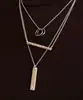 Initial 3 Layered Double Rings Necklace 18k Gold Plated Customized Name 316 Stainless Steel Jewelry