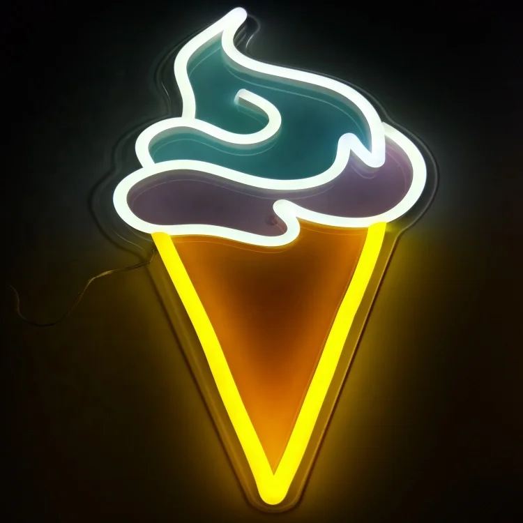 China factory wholesale ice cream image led neon sign custom for shop indoor outdoor