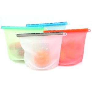 Image of Reusable Silicone Storage Bags Food Grade Safe Longer Lasting Meal Savers Freezer Seal Bag