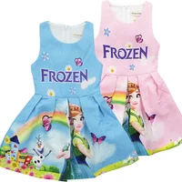 

New Pattern The Latest Cute Kids Girl Clothing Cartoon Frozen Princess Party Dresses Of market