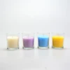 new design glass candlestick holder, glass candle jar with wax soy and customs logo