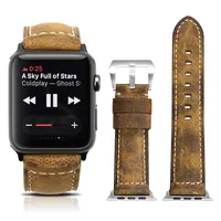 

Wholesale Women Men Link Smart Genuine Leather for Apple Watch Strap series 5/4/3/2/1 44mm 40mm and 38mm 42mm Watch Band