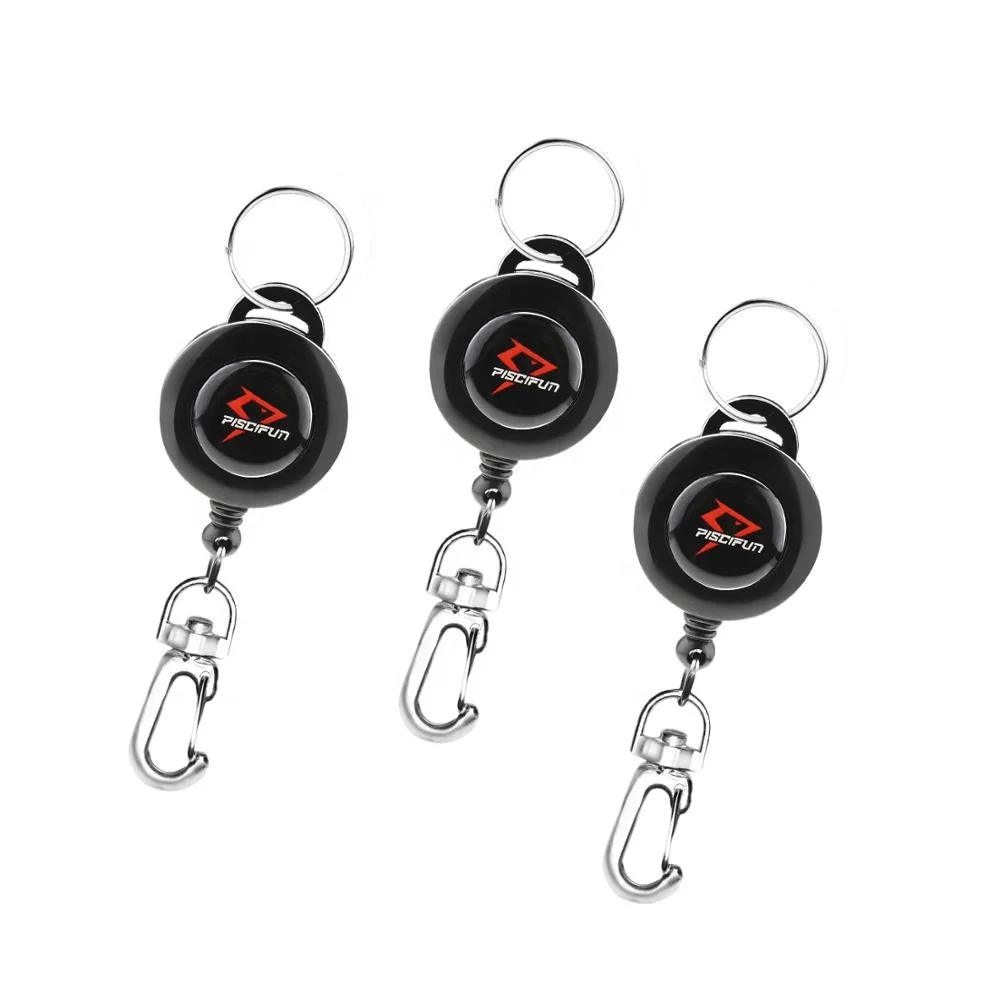 

Piscifun 3pcs Portable High Quality Professional Retractor Fishing Zinger With Hook, Black