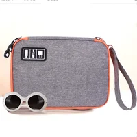 

300D PU Portable One Layer Zipper Travel Gadget Digital Electronic Accessories Storage Cable Organizer Bag