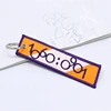 Wholesale Cheap Fashion Custom Brand Personalized No Minimum Souvenir Double Side Flight Crew Textile Fabric key tag keychain