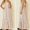 Woman Clothing Spaghetti Straps Maxi Dress printed Ruffle long Bohemian Beach Dress pregnant maternity dress