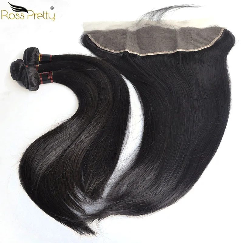 

Ross Pretty Selling High QualityBrazilian 13*4 Straight Hair Lace Frontal Bundles With Lace Frontals