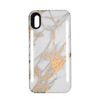 

Creativity double light bling marble selfie phone case for iphone xr max shell OEM custom