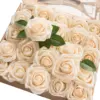 Artificial Flowers Blush Roses 25pcs Realistic Roses w/Stem for DIY Wedding