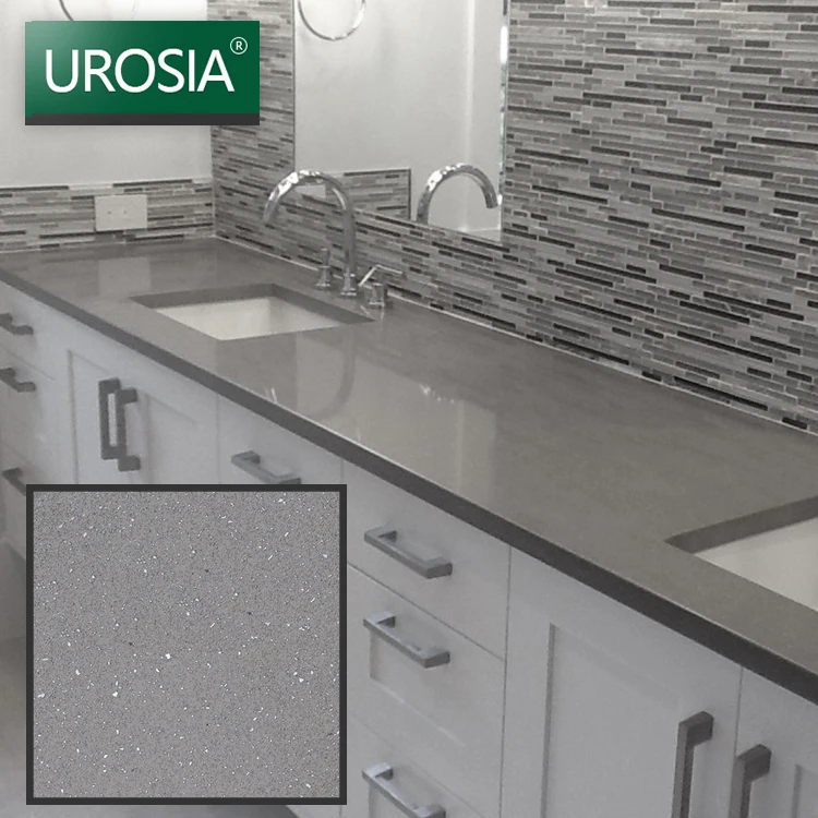 Kitchen Grey Star Quartz Solid Surface Countertops Platinum Grey