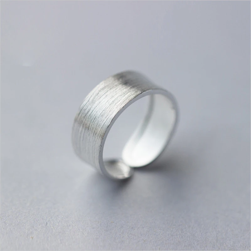 

2021 New Arrivals Sterling Silver 925 Brushed Adjustable Rings Bijoux Wholesale