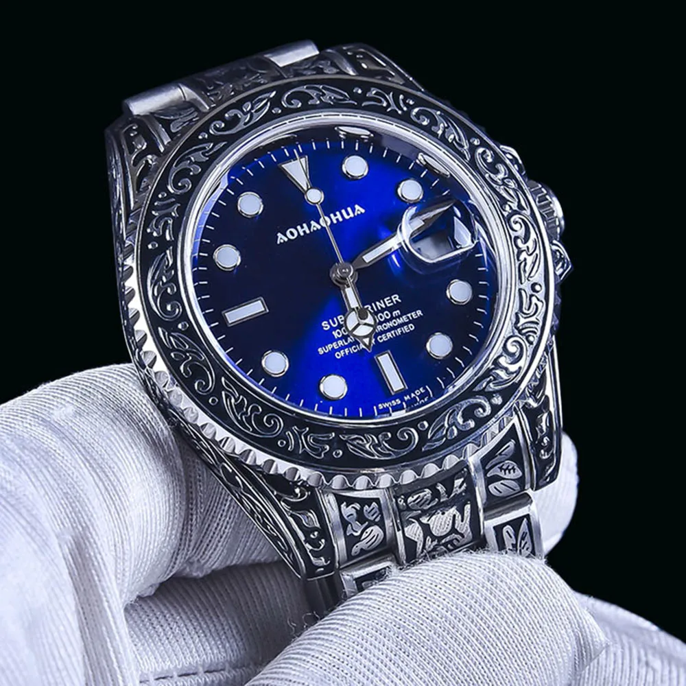 

316L Steel Fully Automatic Mechanical Divers Sapphire Glass Mirror Watch 316L Steel Fully Automatic Mechanical Divers Sapphire G