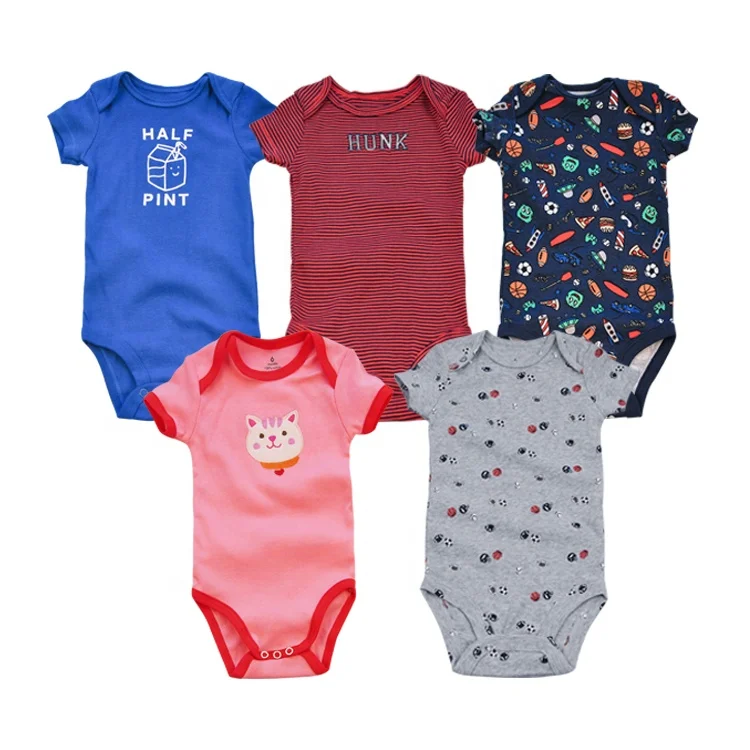 

Wholesale Baby Clothes Romper Lovely Short Sleeve Baby Romper, As picture shown