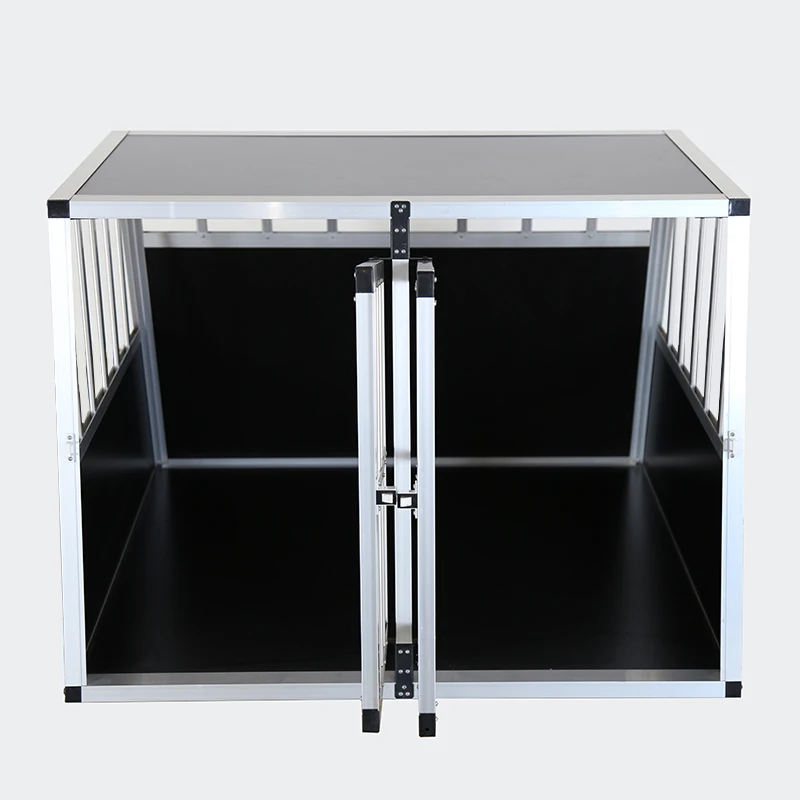

Aluminum dog cage with waterproof roof big double door aluminum large dog cage