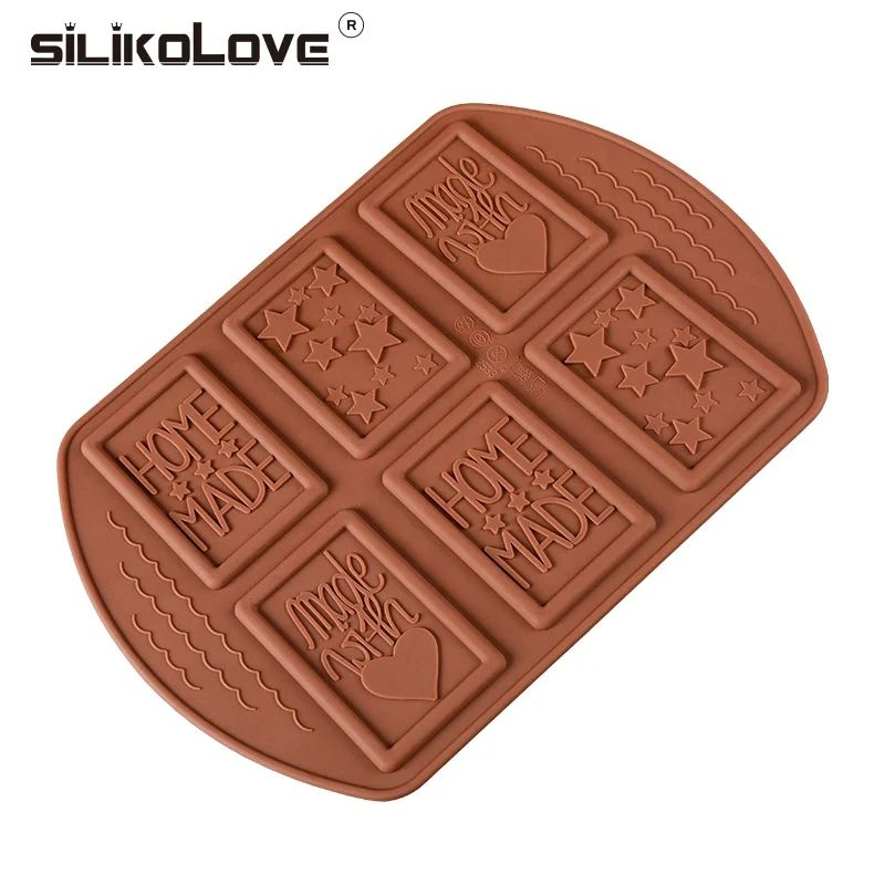 

Creative Design 6 Cavity Love Tarot Mold Chocolate Cookie Mold Non-stick Fashion Tiered Square Silicone Cake Tools Moulds LFGB, As picture or as your request