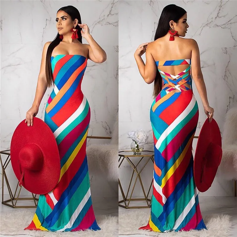 

Q398 women Fashion new design colorful print off the shoulder long bodycon dress, As shown