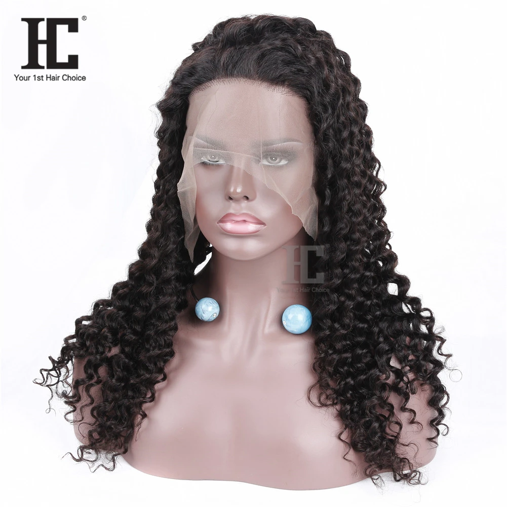 Custom Different Textures High Quality Deep Wave Brazilian Virgin Hair 360 Human Lace Wig