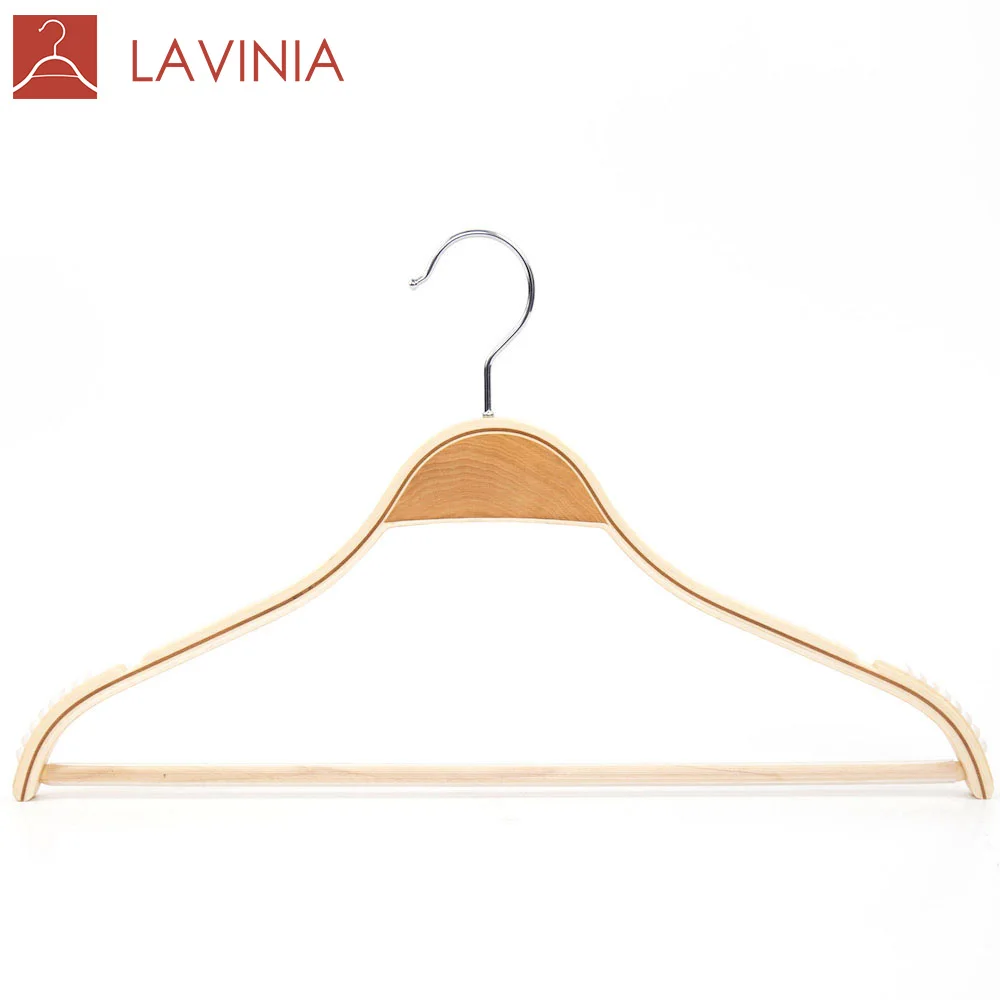 

Multifunctional Bentwood Wooden multi functional hanger with Horizontal Bar, Any color