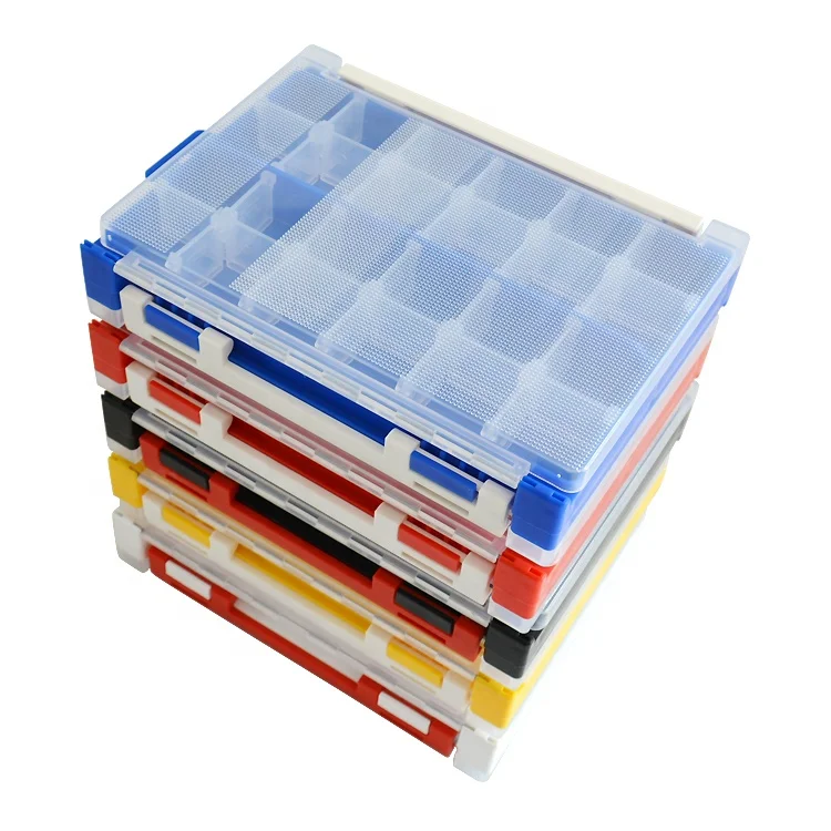 

Fishing Tackle Box Double Side Bait Lure Storage Boxes Carp Fly Fishing Accessories, Black,red,white,blue,yellow