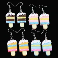 

Rainbow Cream Sprinkles On The Top Ice Lolly Earrings Miniature Food Earrings Mini Food Popsicle Earring for Girls