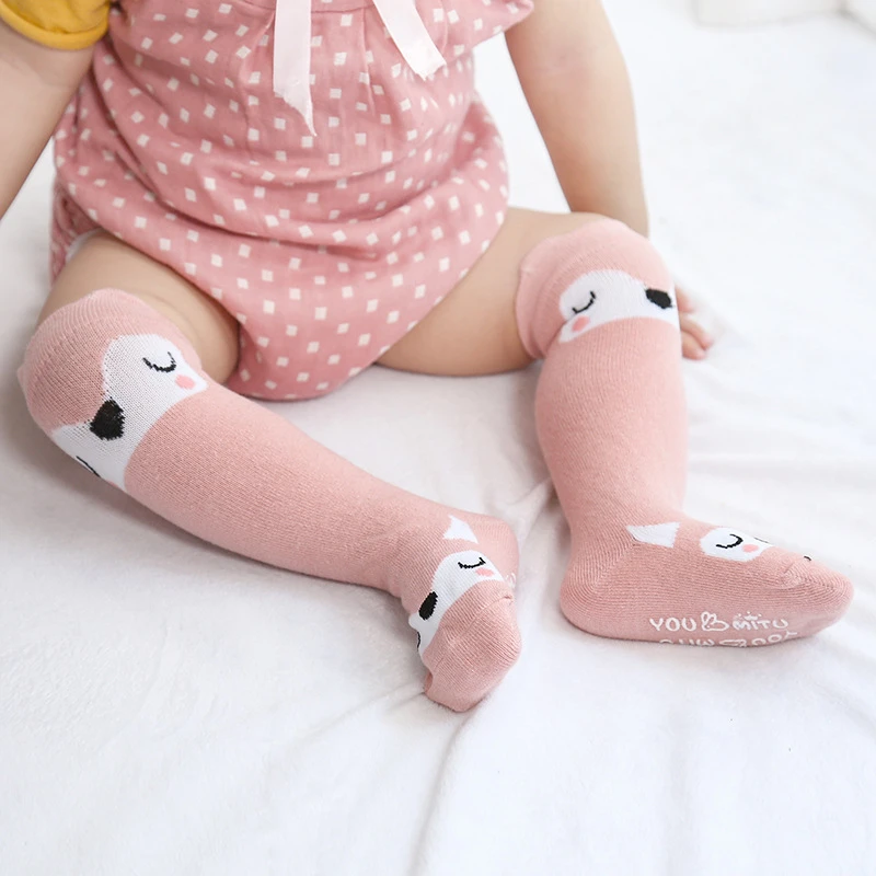 

2021 Cartoon Funny pantyhose crawling baby socks sets baby anti slip socks shoe socks baby, Grey fox pink fox yellow bear pink bear grey bear etc