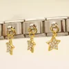 Stainless steel Italian Links Bracelet Crystal star modular 9mm Italian charm