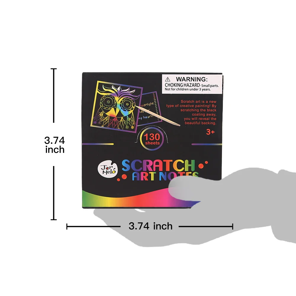 
Scratch Art Notes Set With 130 Sheets With Wooden Stylus Rainbow Mini Notes Scratch Magic Notes 