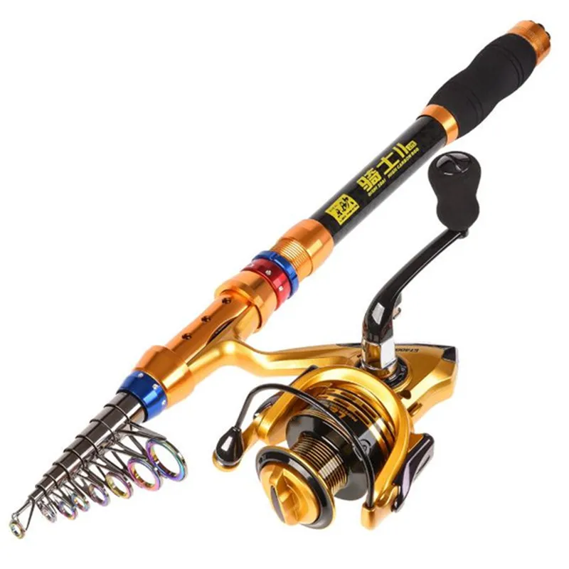 

Fishing Rod 1.8M 2.1M 2.4M 2.7M 3.0M 3.6M Telescopic Rock Telescopic Fishing Rod Reel Full Fishing Rod Gear, Golden