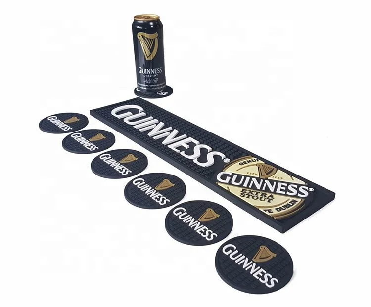 

Promotional Ads Gift Design Custom Made Printing Soft PVC Silicone Rubber Spill Table Counter Runner Bar Beermat Beer Board Mat, Customized