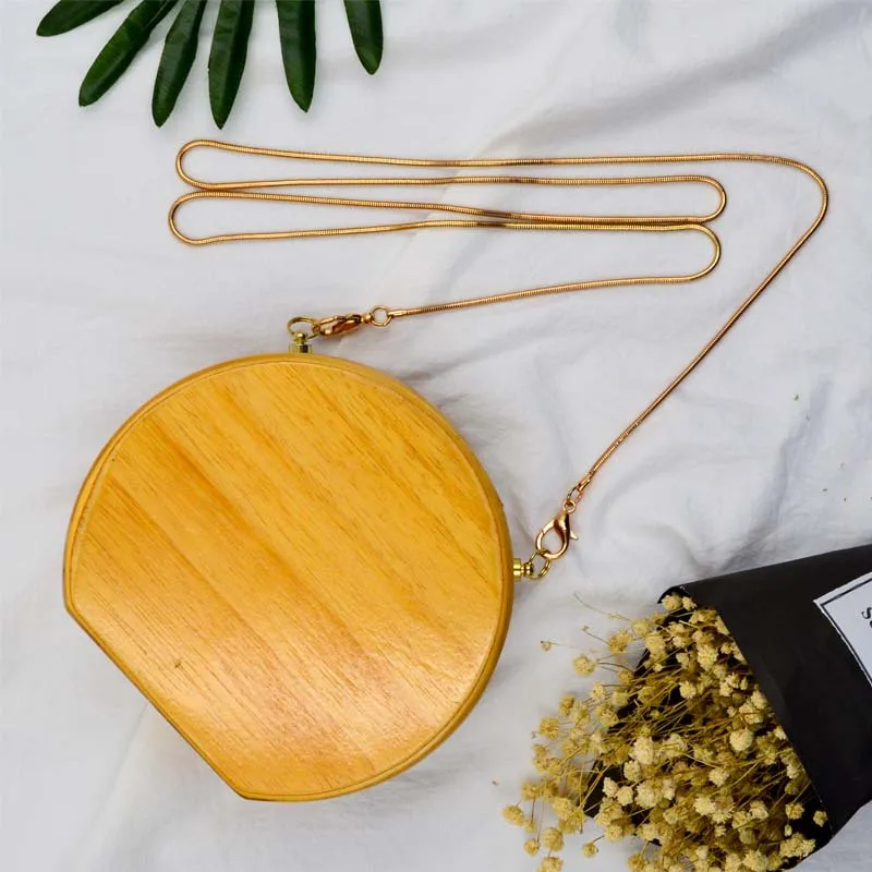 

Fashion wooden evening bag women's cross-body handbag wooden messenger hasp bag wooden frame bag, Camel