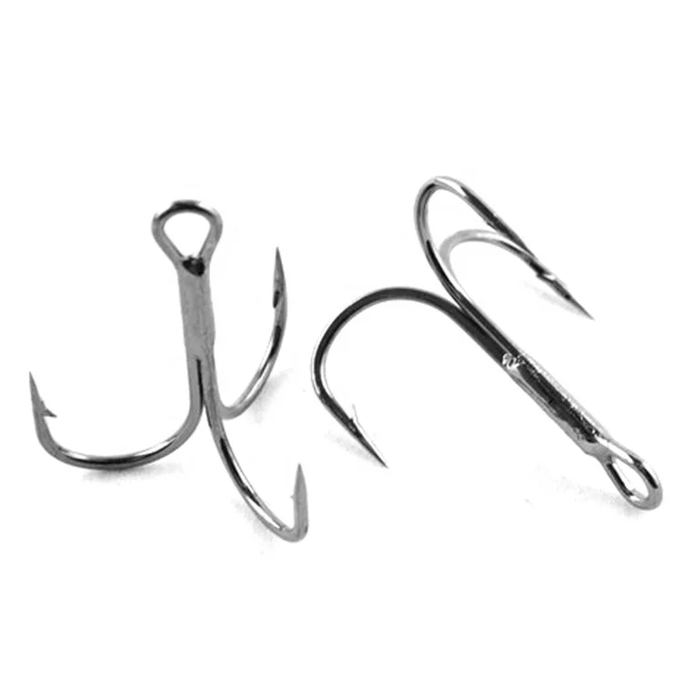 

Fishing hook stainless steel Material Treble Fishing Hook Triple Hooks Round Folded Saltwater Bass 14# --8/0# Tackle Tools, Silver