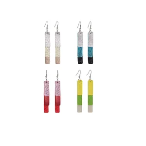Wholesale  Fashionable  Leather  Lightweight  Bar  Earring  for  woman  Girls