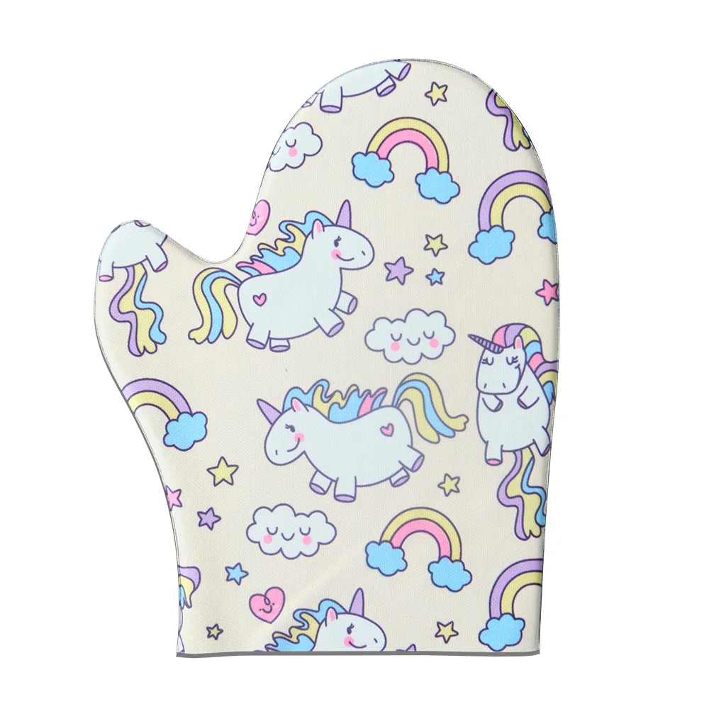 
full print Skin care velvet fibre single side applicable Self tanning applicator Tan Mitt with thumb 