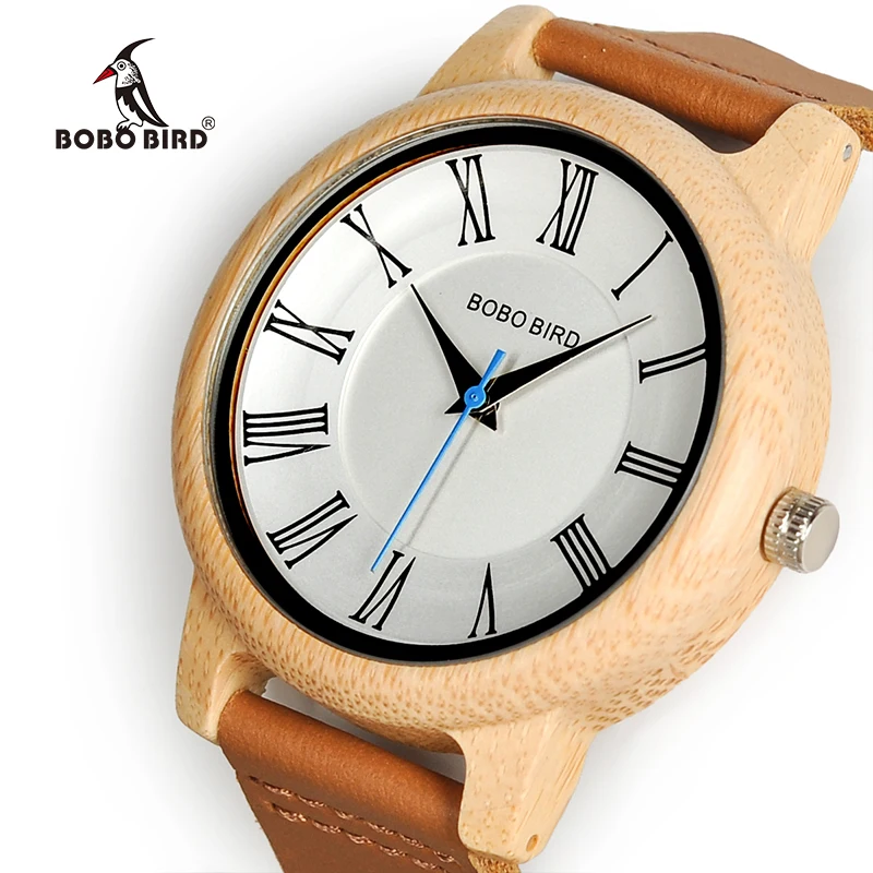 

2019 BOBO BIRD custom wristwatch fashion style wood watch for couple Leather Strap