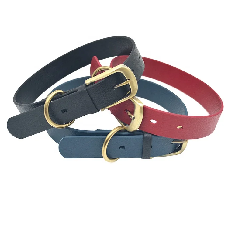 China Factory Supplier Wholesale Custom Waterproof TPU Coated Nylon Printing Faux Leather Dog Collar with Logo