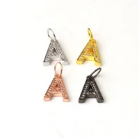

CZ Micro Pave Brass Gold Plated A to Z Alphabet Letter Charms