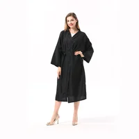 

hot salon black polyester kimono