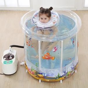 Image of Wholesale colorful modern folding inflatable folding plastic deep baby bathtub