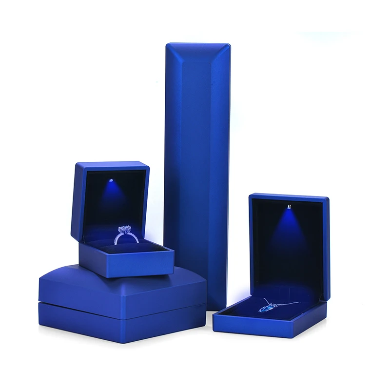 OEM ODM available wrapped leather led light jewellery packaging box with logo, Any color is available
