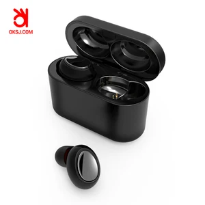 2019 Black Blue tooth 5.0 True Wireless Earbuds with Charging Case OEM customer electronics