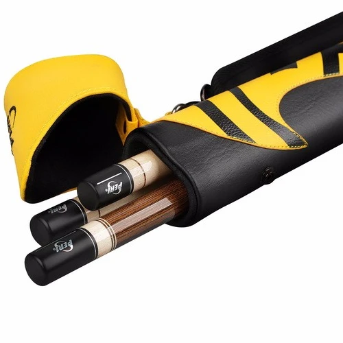 

Peri PCY 1X2 hard pool cue case of leather, Brown orange