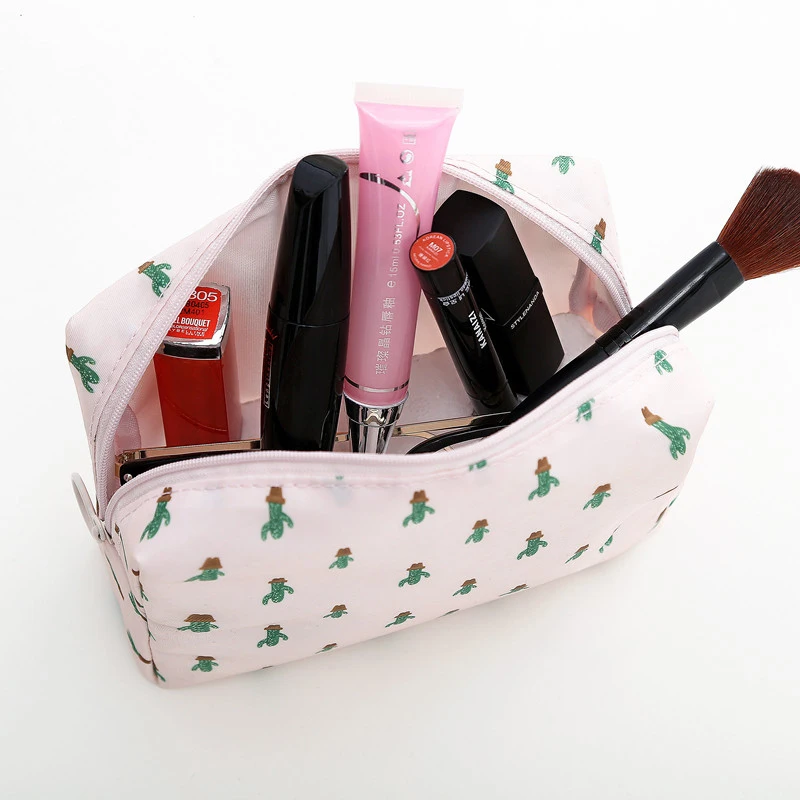 

Portable cosmetic bag small square bag Single layer makeup travel bag organizer