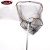 TAKEDO Aluminum Frame 1.6m 1 SectionFold Away Landing Net With Rubber PVC Coating Mesh Fishing Landing Net